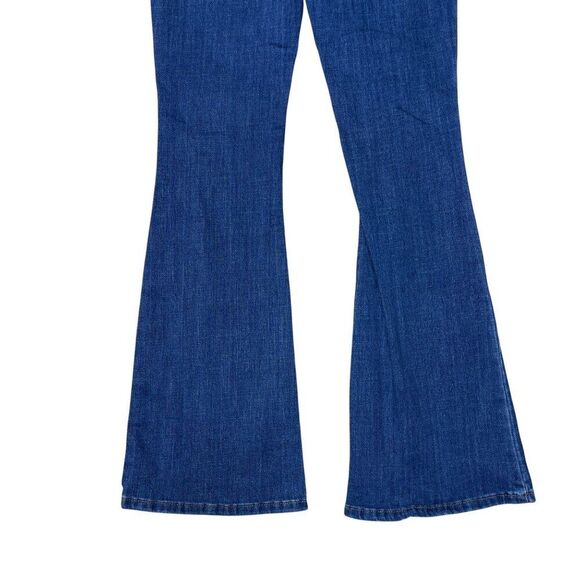 a.n.a High Rise Flare Distressed Jeans Size 4 Tall Dark Denim - Picture 3 of 9